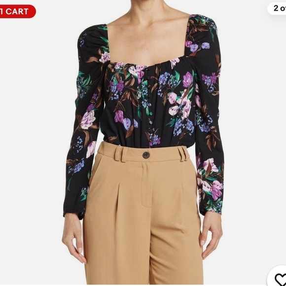 AFRM Floral Black Blouse - Picture 8 of 10